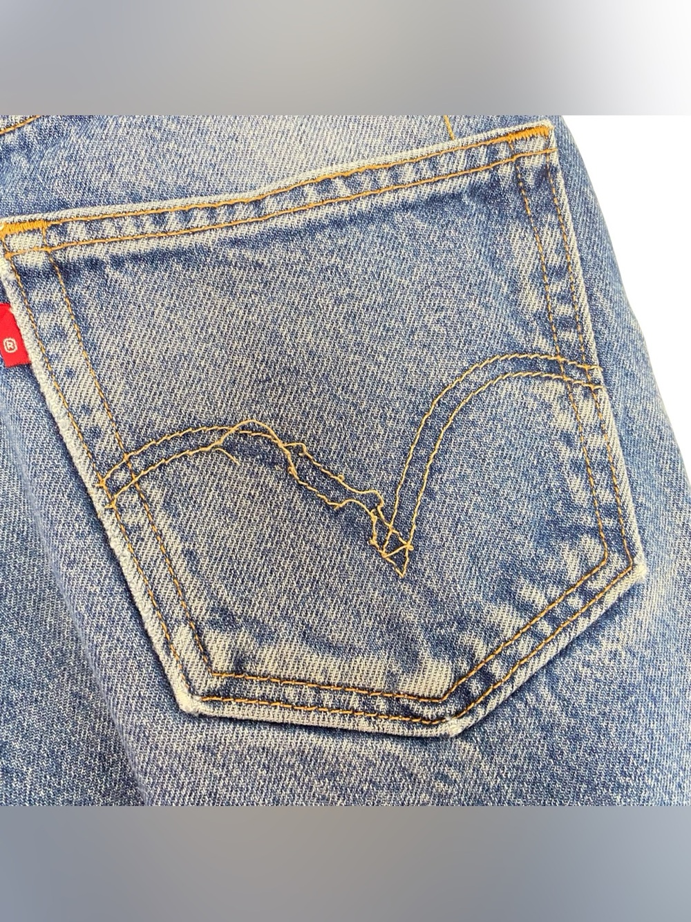 Levis 505 Distressed Jeans Mens 34 36 Womens 32 Levi’s Straight Jean Cotton Blue - Picture 8 of 13